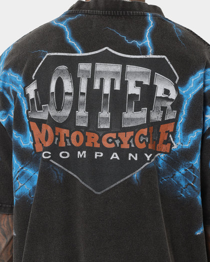 Loiter Lightning Eagle Vintage T-Shirt Black Wash