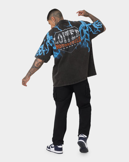 Loiter Lightning Eagle Vintage T-Shirt Black Wash