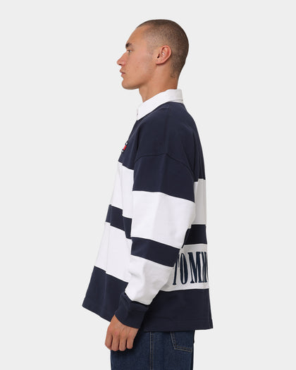 Tommy Jeans Skater Archive Block Rugby Polo Shirt Twilight Navy