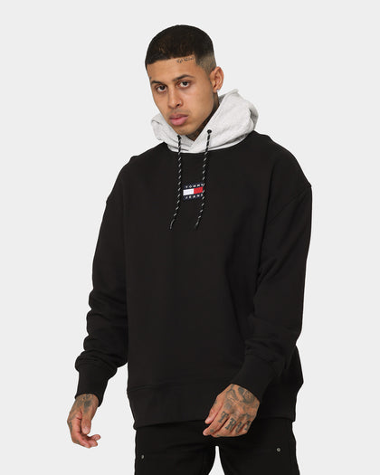 Tommy Jeans TJM Relaxed Block Mix Media Hoodie Black