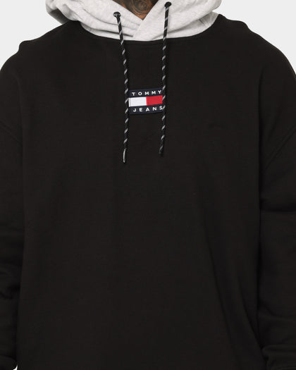 Tommy Jeans TJM Relaxed Block Mix Media Hoodie Black