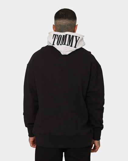 Tommy Jeans TJM Relaxed Block Mix Media Hoodie Black
