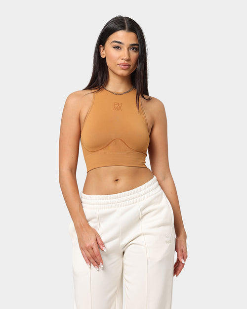 Puma Women's Infuse EvoKnit Cropped Top Desert Tan