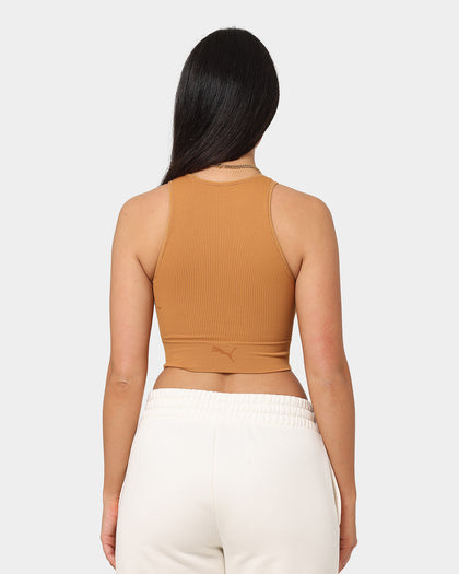 Puma Women's Infuse EvoKnit Cropped Top Desert Tan