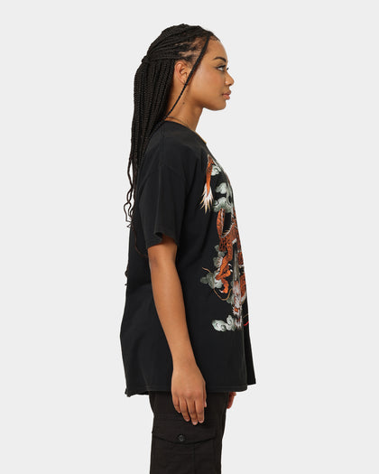 American Thrift Ryu Dragon Vintage T-Shirt Washed Black