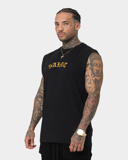 Saint Morta Graveyard Oversized Muscle T-Shirt Black/Gold