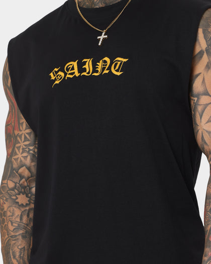 Saint Morta Graveyard Oversized Muscle T-Shirt Black/Gold