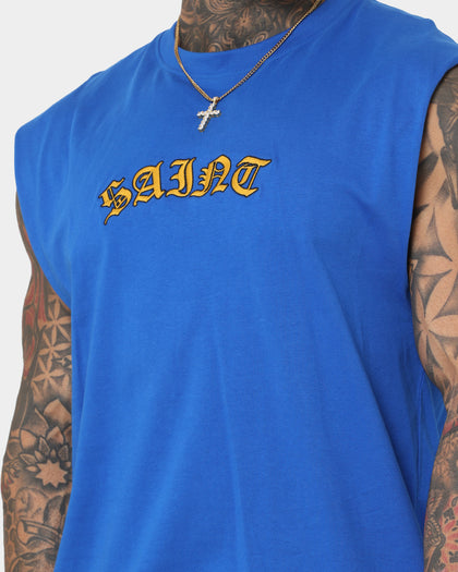 Saint Morta Graveyard Oversized Muscle T-Shirt Royal/Gold