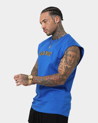 Saint Morta Graveyard Oversized Muscle T-Shirt Royal/Gold