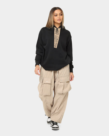 Calvin Klein Women's Contrast Drawcord Hoodie Ck Black/Timeless Beige