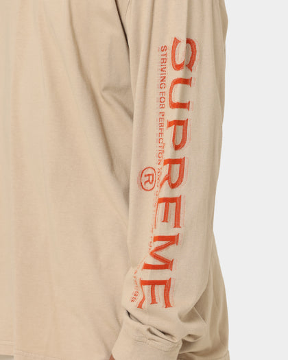 Supreme Intarsia Sleeve Long Sleeve T-Shirt Stone
