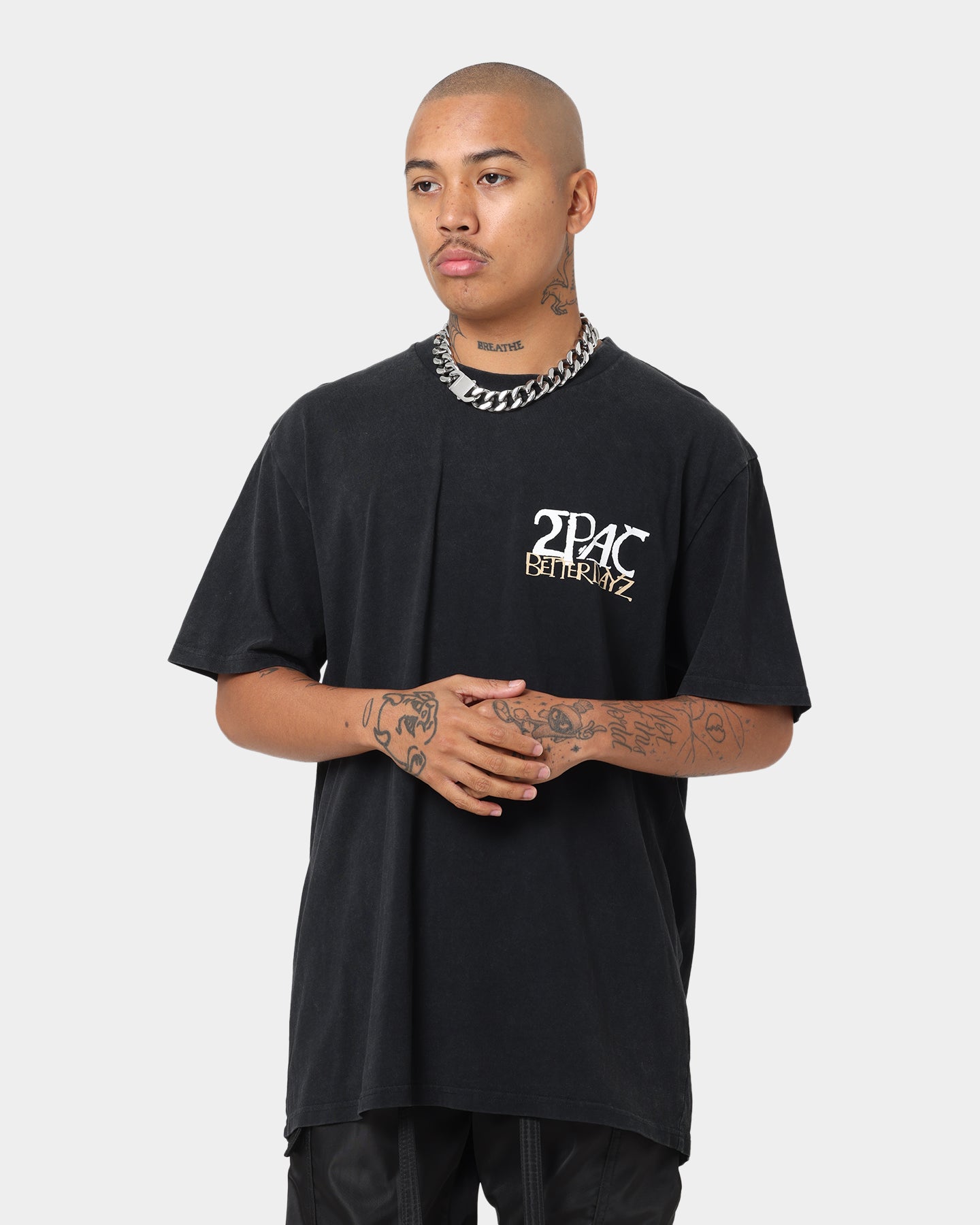 Tupac Better Dayz Vintage T-Shirt Washed Black | Culture Kings US