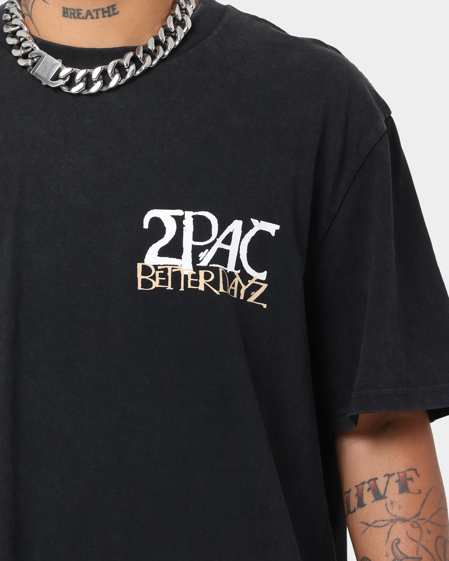 Tupac Better Dayz Vintage T-Shirt Washed Black | Culture Kings US