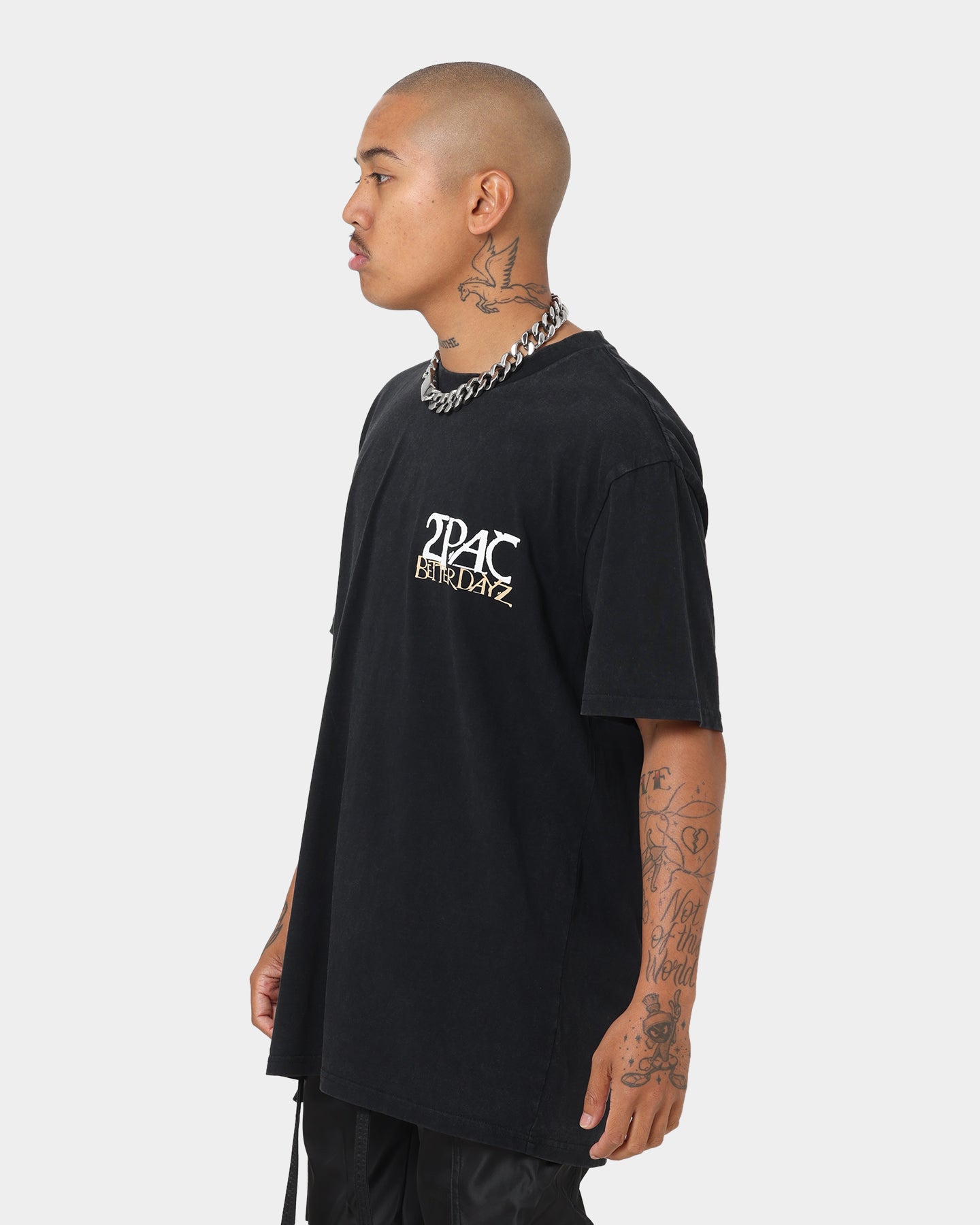 Tupac Better Dayz Vintage T-Shirt Washed Black | Culture Kings US
