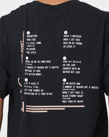 Tupac R U Still Down Tracklist T-Shirt Black