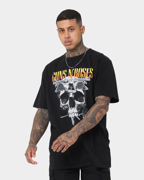 Gun N Roses Skull Split Vintage T-Shirt Washed Black