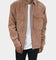 MNML Corduroy Zip Up Shirt Brown
