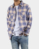 MNML Metal Button Flannel Blue/Yellow