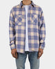 MNML Metal Button Flannel Blue/Yellow