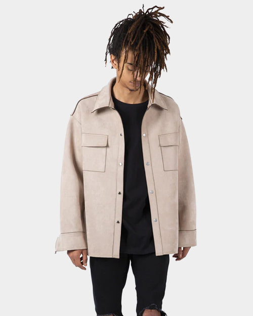 MNML Suede Work Shirt Tan