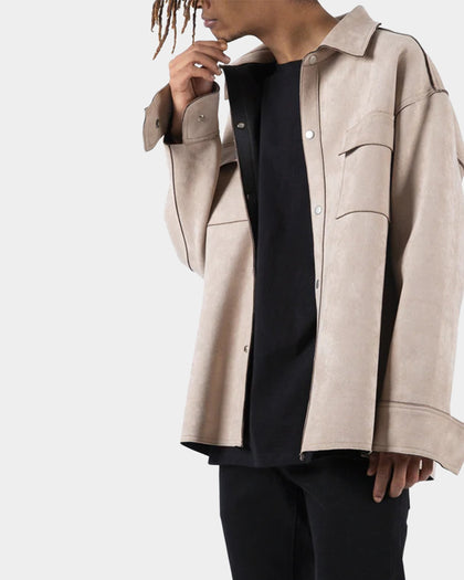 MNML Suede Work Shirt Tan