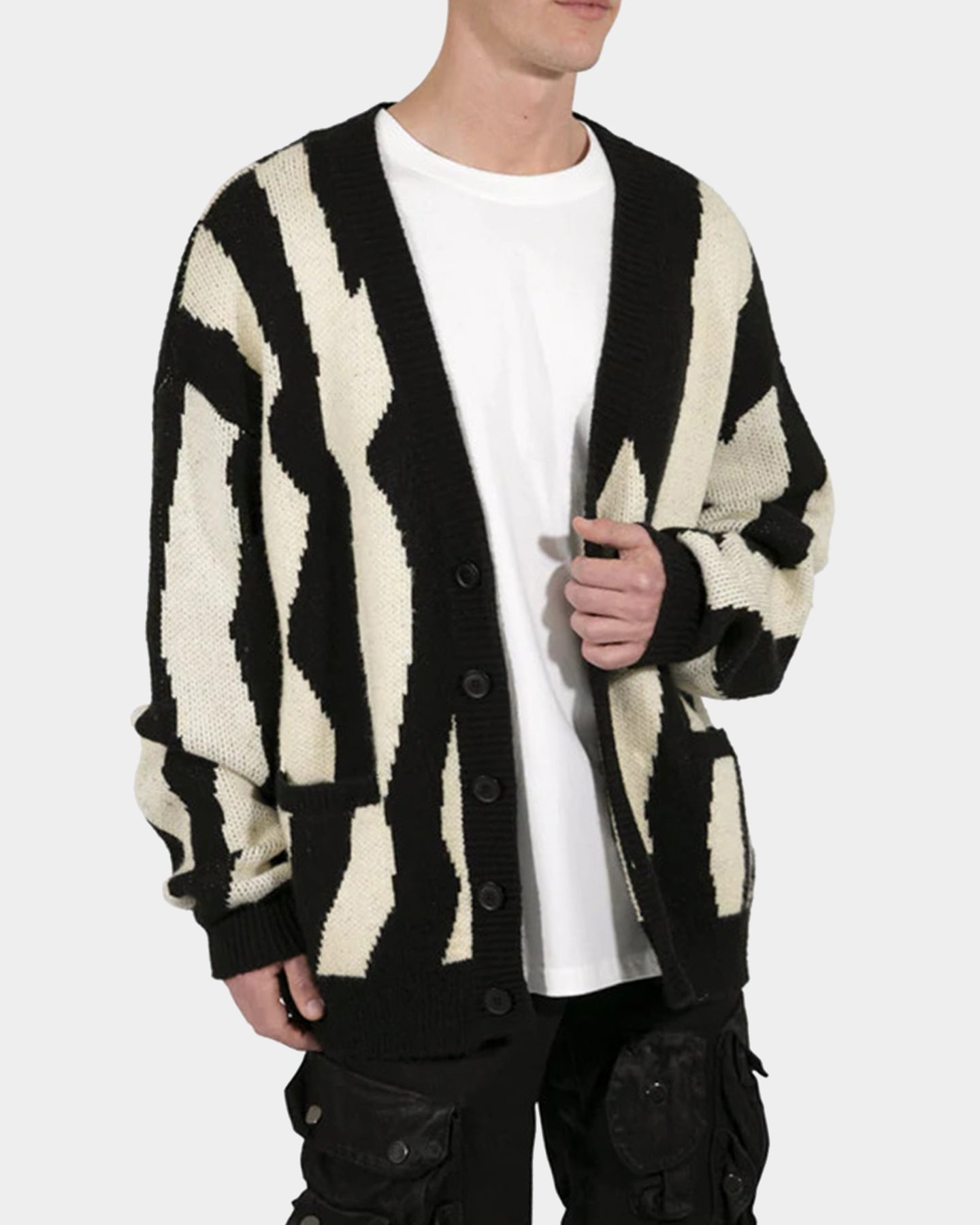 MNML Zebra Cardigan Black/Natural | Culture Kings US