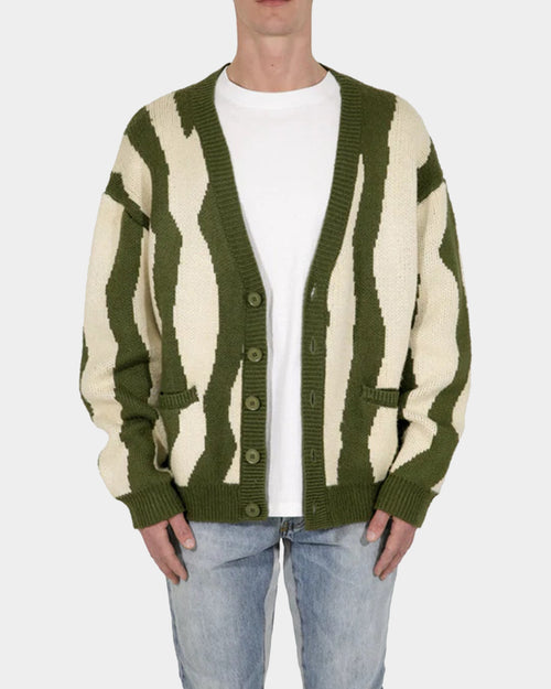 MNML Zebra Cardigan Green/White