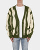 MNML Zebra Cardigan Green/White