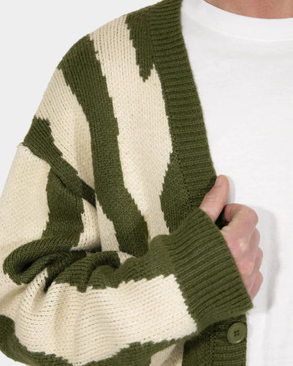 MNML Zebra Cardigan Green/White