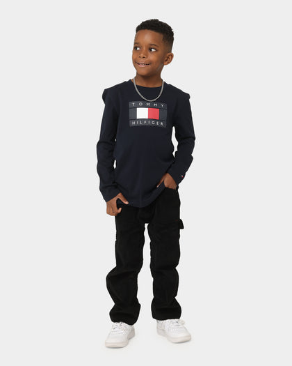 Tommy Hilfiger Kids' Global Stripe Flag Long Sleeve T-Shirt Desert Sky