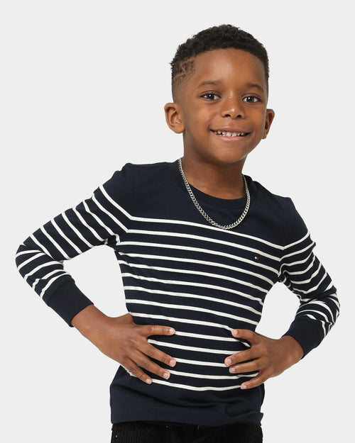Tommy Hilfiger Kids' Stripe Long Sleeve T-Shirt Desert Sky Stripe