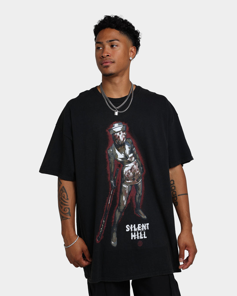 Rats Get Fat X Silent Hill Bubble Head Nurse Vintage T-Shirt Black