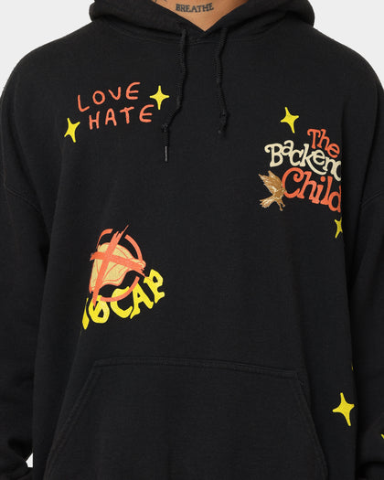 Goat Crew All Over No Cap Vintage Hoodie Black Wash