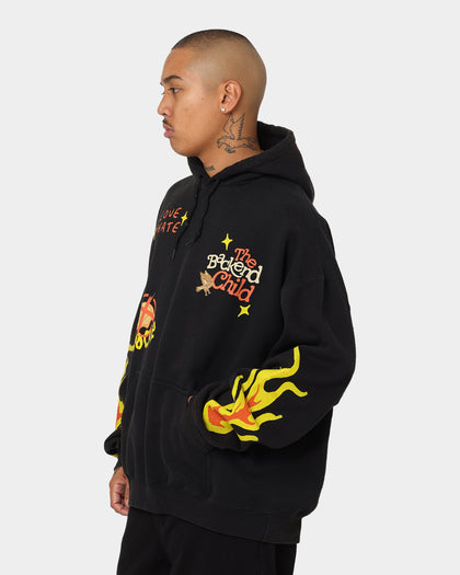 Goat Crew All Over No Cap Vintage Hoodie Black Wash