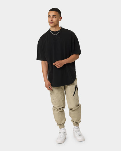 Carré Grid Iron Oversized T-Shirt Washed Black