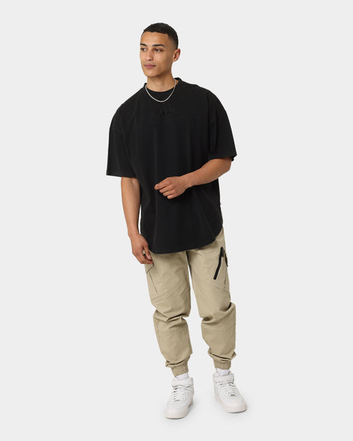Carré Grid Iron Oversized T-Shirt Washed Black