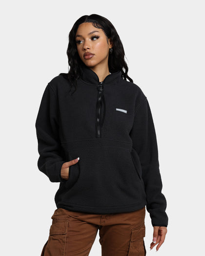 Raised By Wolves Sherpa Fleece Half-Zip Jumper Black