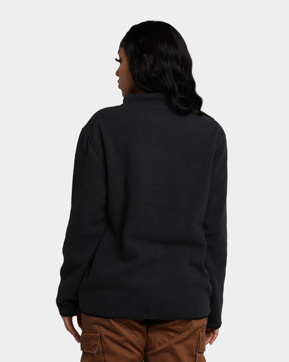 Raised By Wolves Sherpa Fleece Half-Zip Jumper Black