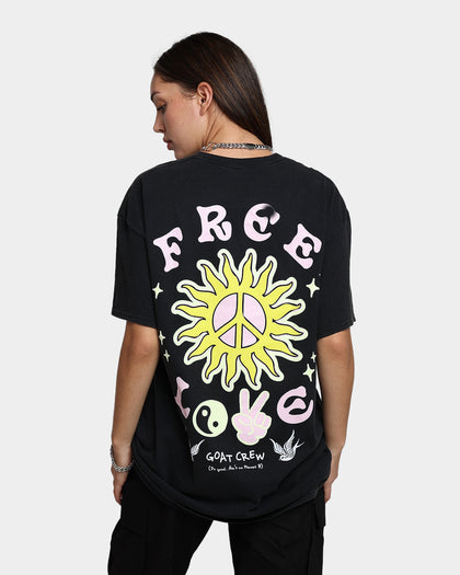 Goat Crew Free Love T-Shirt Off Black