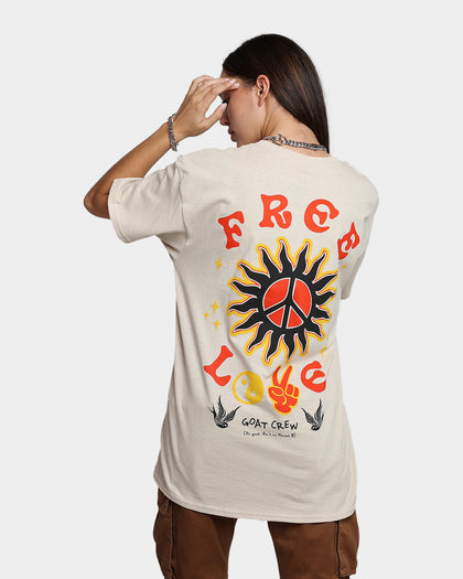 Goat Crew Free Love T-Shirt Stone
