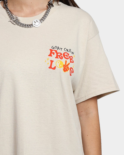 Goat Crew Free Love T-Shirt Stone