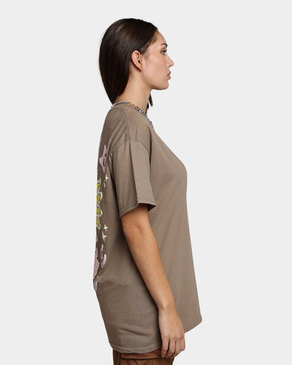 Goat Crew Free Love T-Shirt Brown