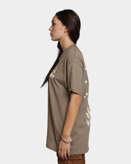 Goat Crew Free Love T-Shirt Brown