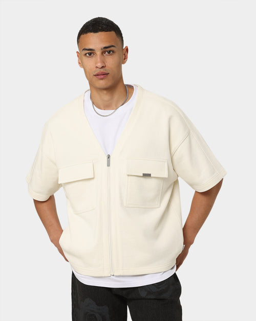 Carré Home Base Zip Up T-Shirt Off White