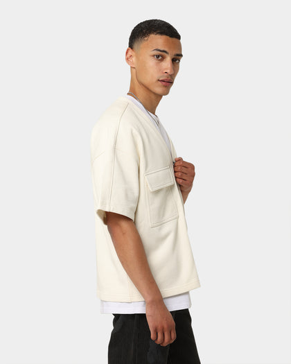 Carré Home Base Zip Up T-Shirt Off White