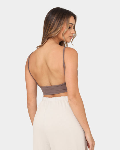 Joah Brown Women's Low Back Crop Cami Mauve