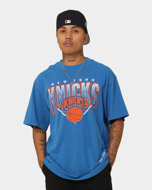 Mitchell & Ness New York Knicks Metallic Shadow T-Shirt Faded Blue