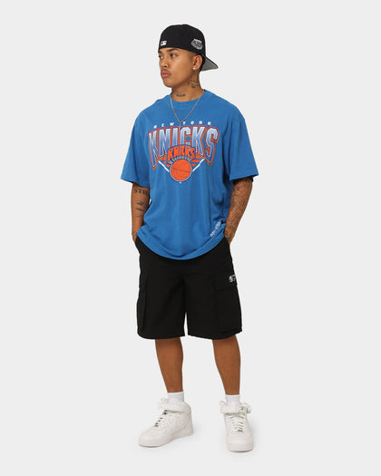 Mitchell & Ness New York Knicks Metallic Shadow T-Shirt Faded Blue