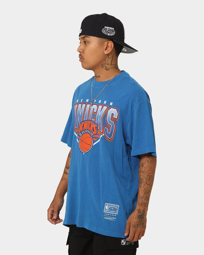 Mitchell & Ness New York Knicks Metallic Shadow T-Shirt Faded Blue