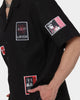 Loiter Patchwork Button Up Shirt Black